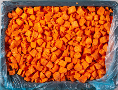 Zoete aardappel blokjes 20 mm à 1 kg Let op 20 mm