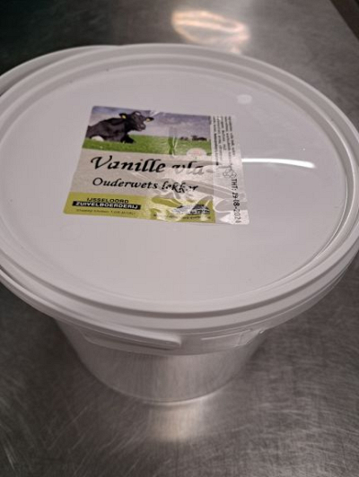 Vanille vla in emmer 5 ltr (vrijdag bestellen = woensdag leveren)
