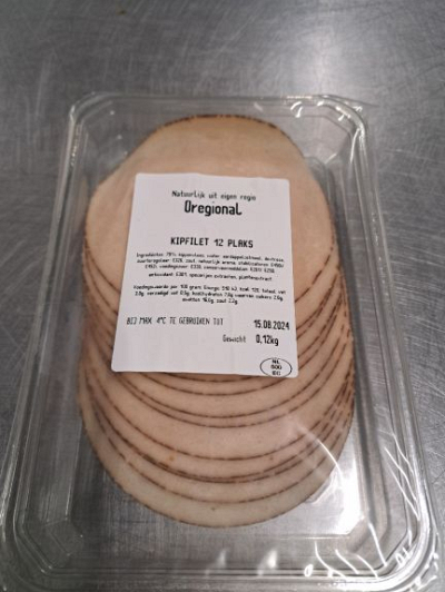 12 plaks Kipfilet naturel 12 plaks verpakt ca.120 gram