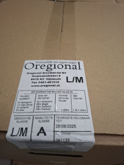 Eieren bruin scharrel maat M/L doos 180 stuks