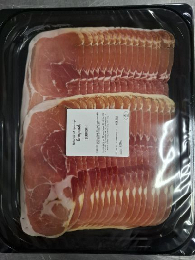 NIEUW Serranoham gesneden à 500 gram ca 35 plakken THT ca 10 dag *(minder zout)