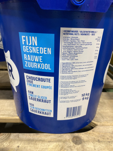 Zuurkool in emmer (10 kg)