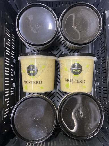 Mosterd soep emmer 680 ml in krat